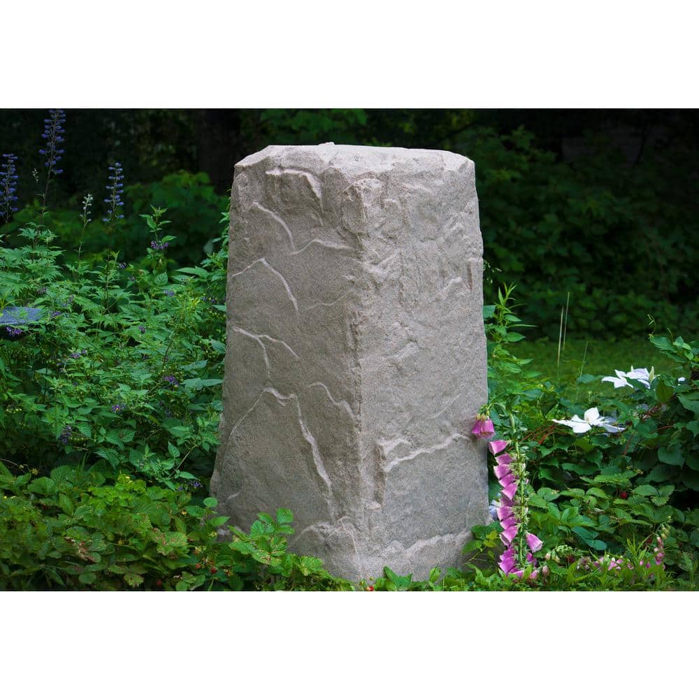 Tall Beige Resin Utility Cover Landscape Rock
