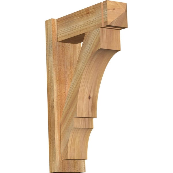 Ekena Millwork 6 in. x 26 in. x 18 in. Western Red Cedar Balboa Arts and Crafts Rough Sawn Outlooker