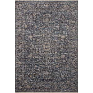 Sorrento Midnight/Natural 7 ft. 10 in. x 10 ft. 2 in. Oriental Fringe Area Rug