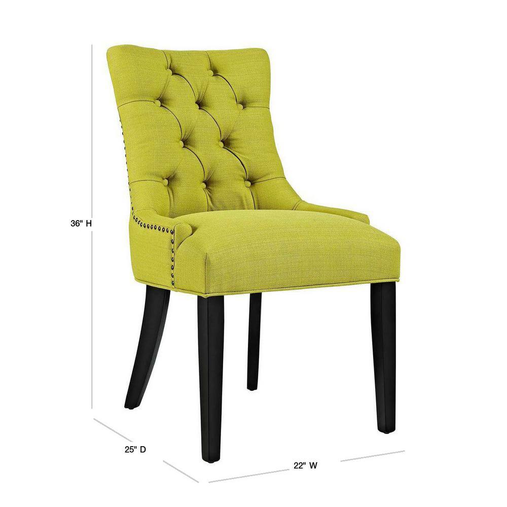 Regal Black Wood Parsons Side Chair with Tufted Upholstery