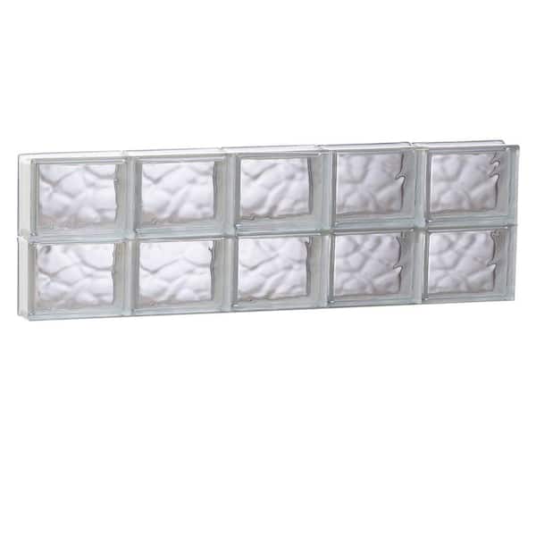 Clearly Secure 38.75 in. x 11.5 in. x 3.125 in. Frameless Wave Pattern Non-Vented Glass Block Window