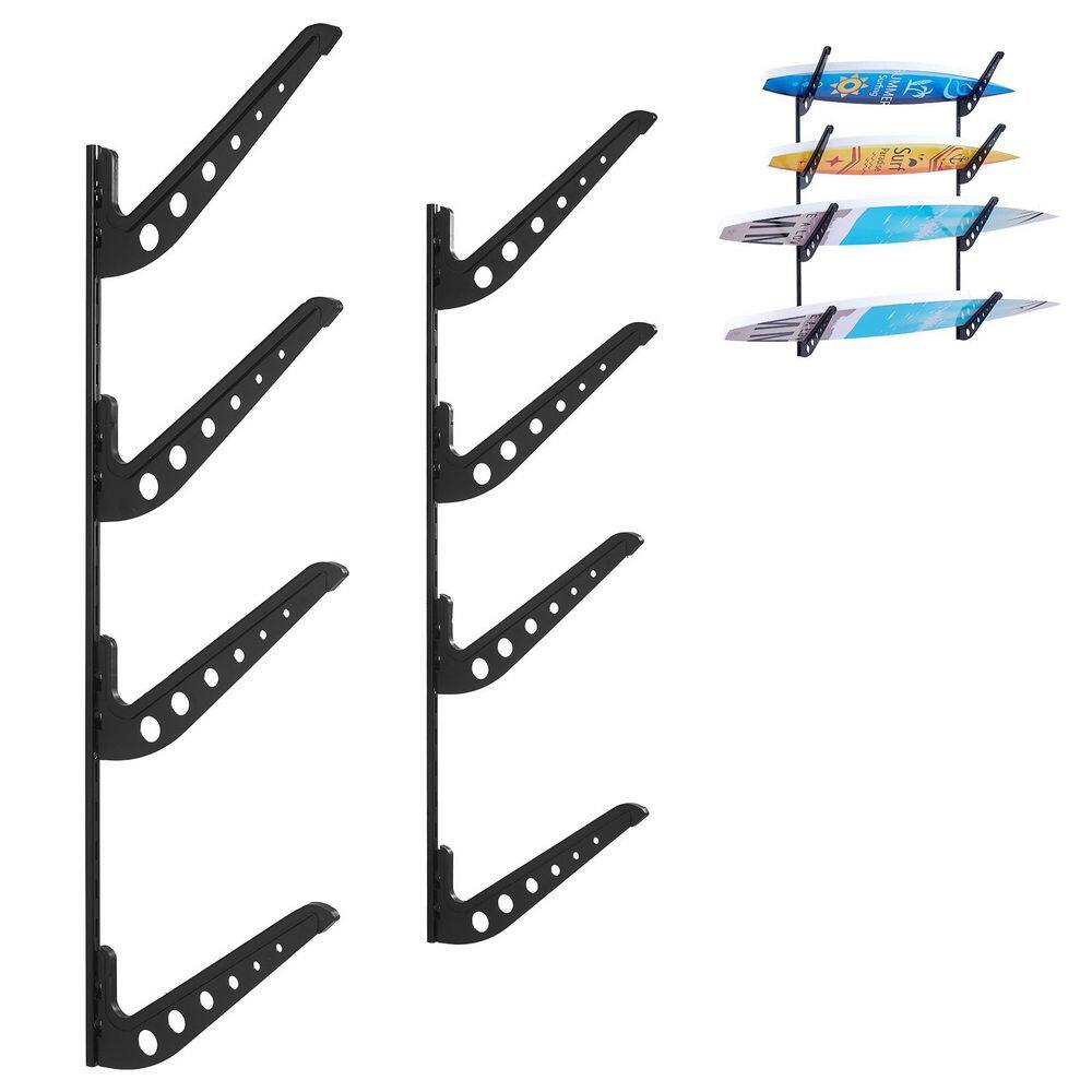 Surfboard Wall Mount, 4 Tiers Horizontal Surfboard Rack for Storage and Display, Adjustable Height Board Stand Organizer price history on PriceWatchPro