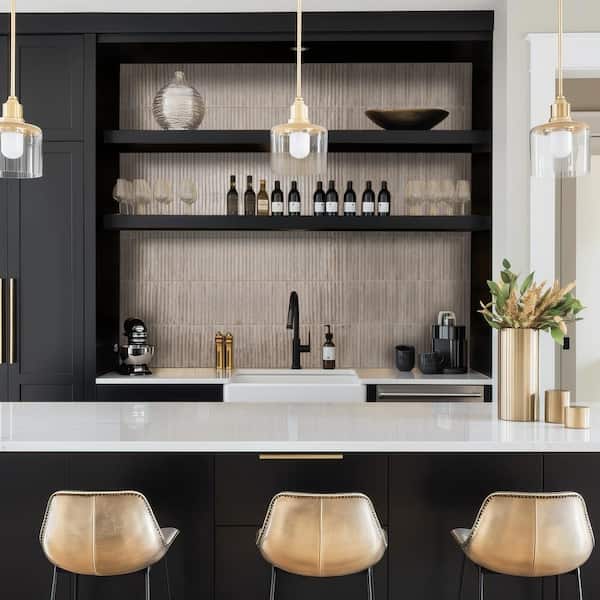 Princess Grigio 5 in. x 10 in. Polished Porcelain Fluted Subway Wall Tile (8.71 sq. ft./Case)