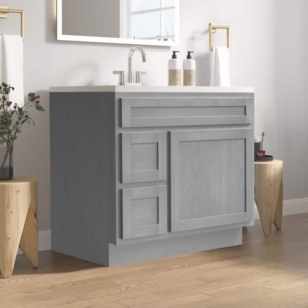 Hibbitts 36" Silver Single Shaker Bathroom Vanity Base