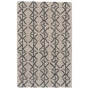 Black and Gray 2 ft. x 3 ft. Geometric Area Rug