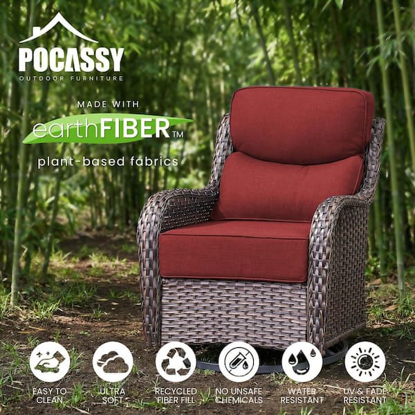 24 in. W x 24 in. D 4-Piece High Back Universal Outdoor Lounge Chair Cushion in Red