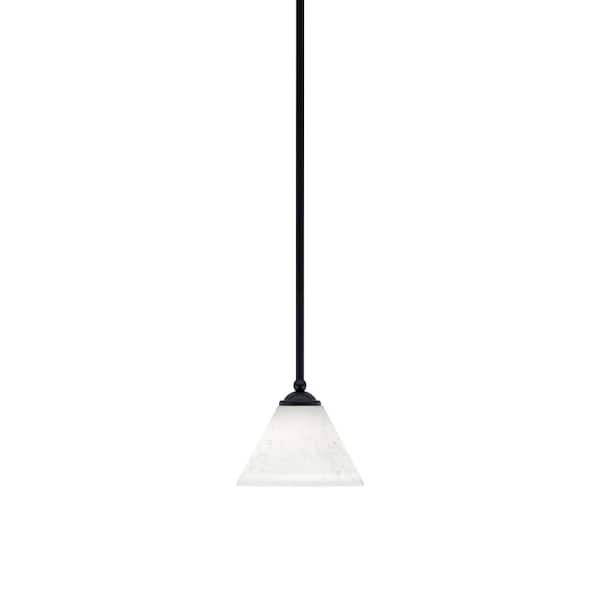 Unbranded Clevelend 100-Watt 1-Light Black Pendant Mini Pendant Light with White Muslin Glass Shade Light Bulb Not Included