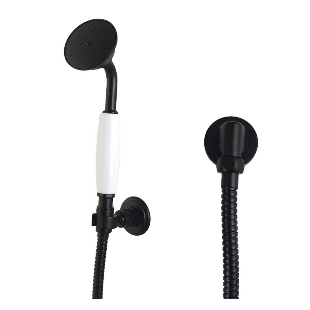 Victorian 1-Spray Wall Mount Handheld Shower Head 1.8 GPM in Matte Black