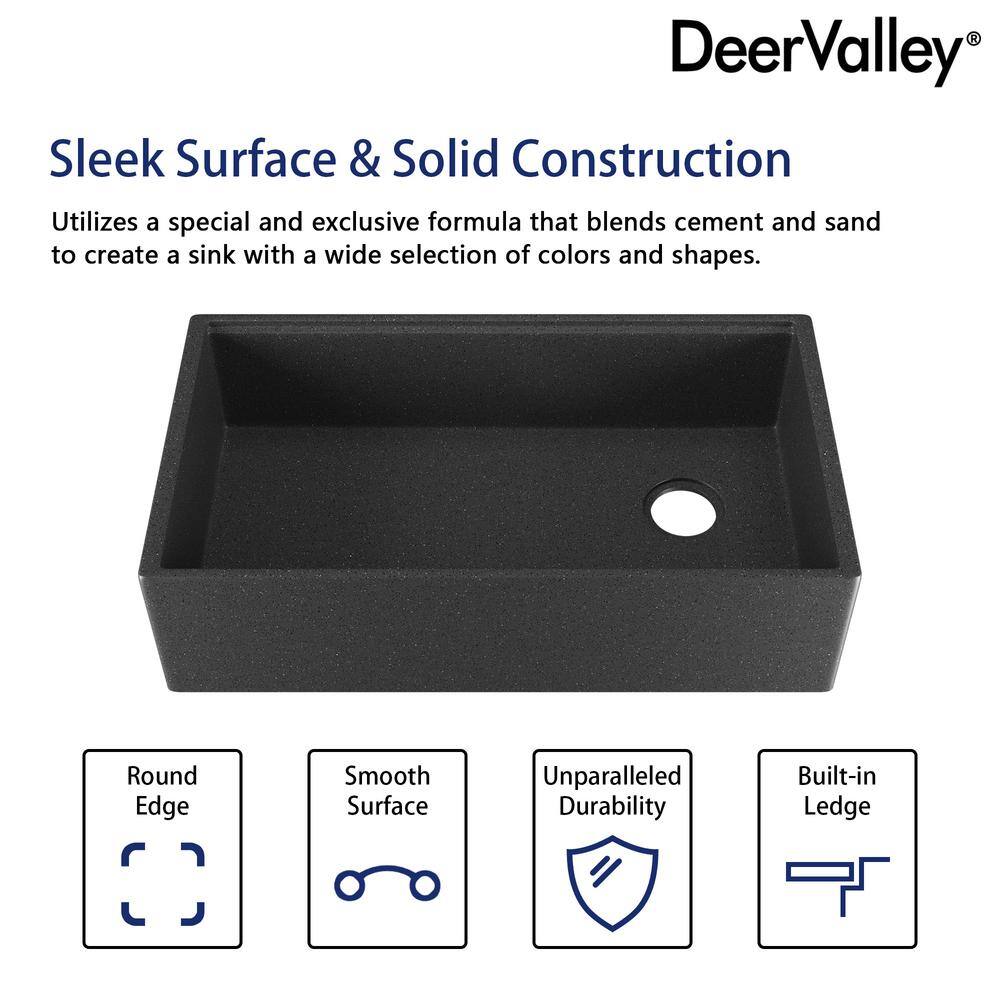 33" Dark Brown Stainless Steel Farmhouse Drop-In Kitchen Sink