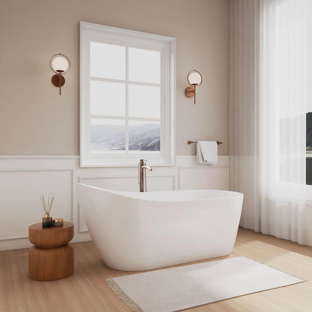 Davia 67 in. x 32 in. Soaking Bathtub with Center Drain in White with Shiny White Trim price history on PriceWatchPro