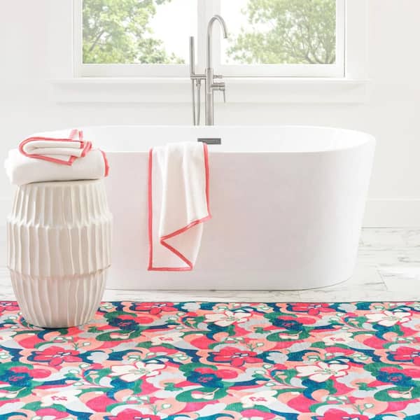 Dreamy Daisies Machine Washable Multi 2.6 ft. x 8 ft. Indoor Area Rug