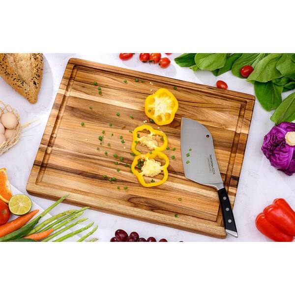 Teakhaus - Cutting Board - Rectangle Board With Hand Grip And Juice Canal  (20 x 15 x 1.5) 