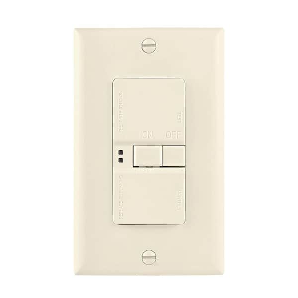 Eaton GFCI Self-Test 20A -125V Blank Face Receptacle with Standard Size Wallplate, Light Almond