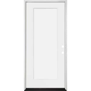 Legacy 30 in. x 80 in. Full-Lite Clear Glass LHIS Primed White Finish Fiberglass Prehung Front Door