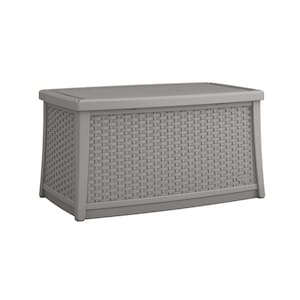 Elements Dove Gray Plastic Outdoor Coffee Table with Storage