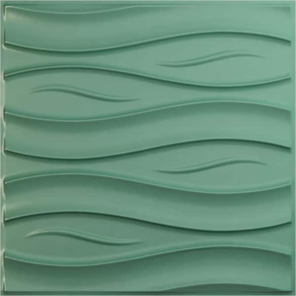 Ekena Millwork 19 5/8 in. x 19 5/8 in. Swell EnduraWall Decorative 3D Wall Panel, Sea Mist (12-Pack for 32.04 Sq. Ft.)