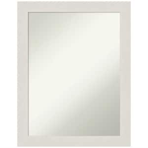 Rustic Plank White Narrow 21.5 in. H x 27.5 in. W Framed Non-Beveled Wall Mirror in White