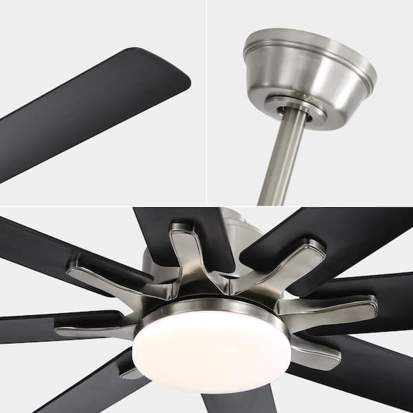 Sofucor 66 in. LED Indoor/Outdoor Brushed Nickel Smart