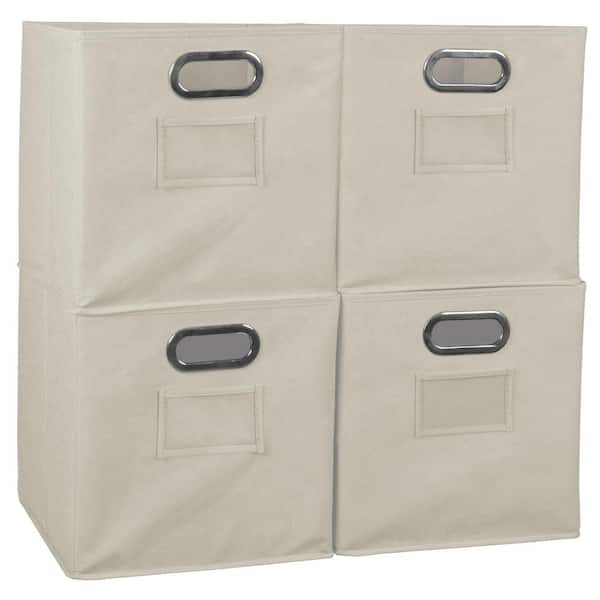 Regency 12 in. H x 12 in. W x 12 in. D Brown Fabric Cube Storage Bin 4-Pack
