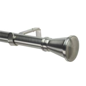 48 in. Non-Telescoping 1-1/8 in. Single Curtain Rod in Stainless with Durand Finial