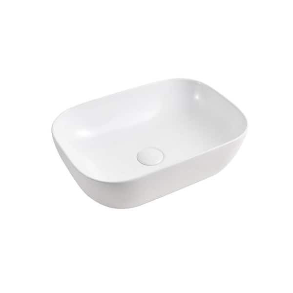 Elanti Vessel Bathroom Sink in White EC1801 - The Home Depot