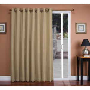 Driftwood Canvas Solid 106 in. W x 84 in. L Grommet Blackout Curtain