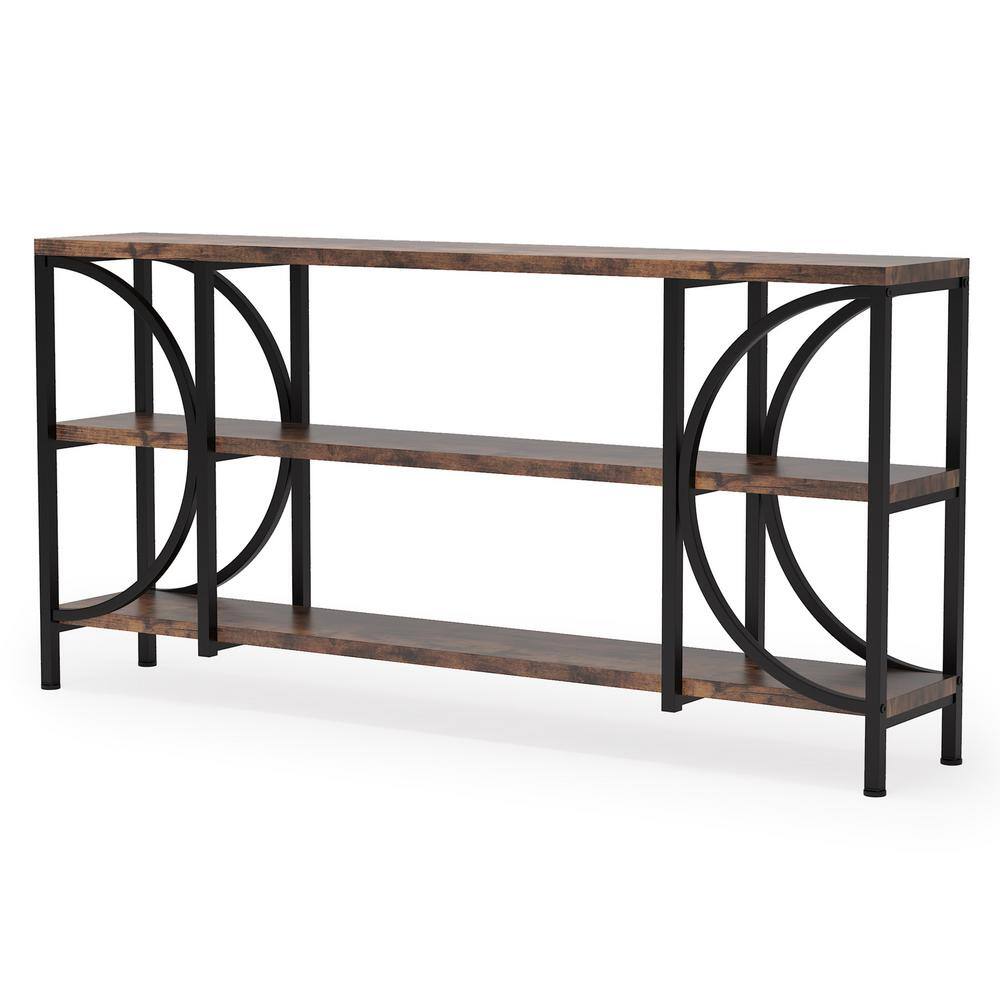 Tribesigns Catalin 70.86 in. Rustic Brown Standard Rectangle Wood Sofa