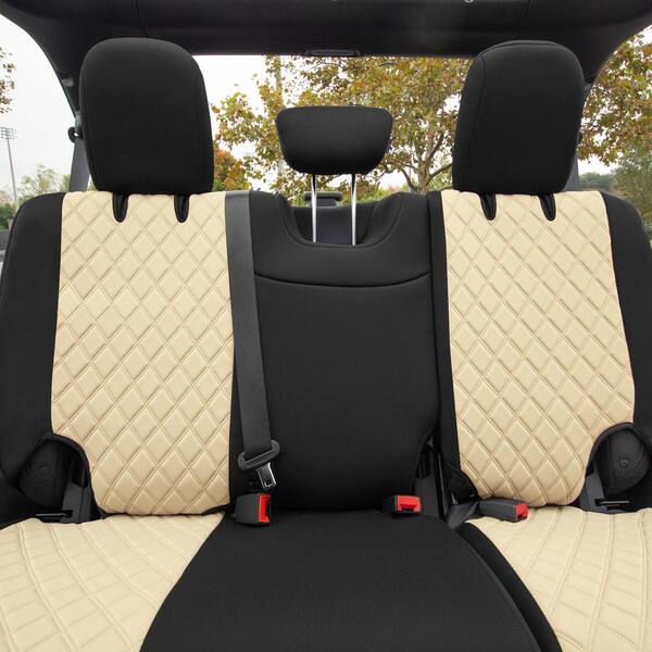 FH Group Neoprene Waterproof 47 in. x in. x 23 in. Custom Fit Seat Covers  For 2018-2021 Jeep Wrangler JL 4DR Rear Set DMCM5006Beige-Rear The Home  Depot