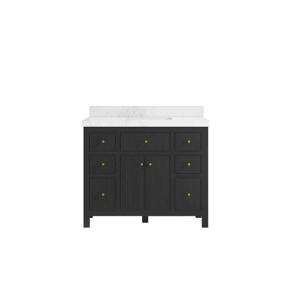 "Sonoma 42 in. W x 22 in. D x 36 in. H Single Sink Bath Vanity in Black Top with 2"" Empira Quartz Top" price history on PriceWatchPro