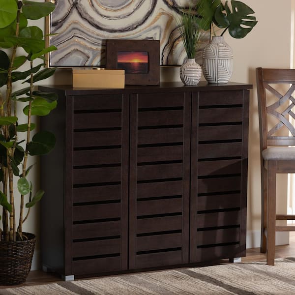 Baxton studio adalwin dark brown outlet entryway shoes storage cabinet