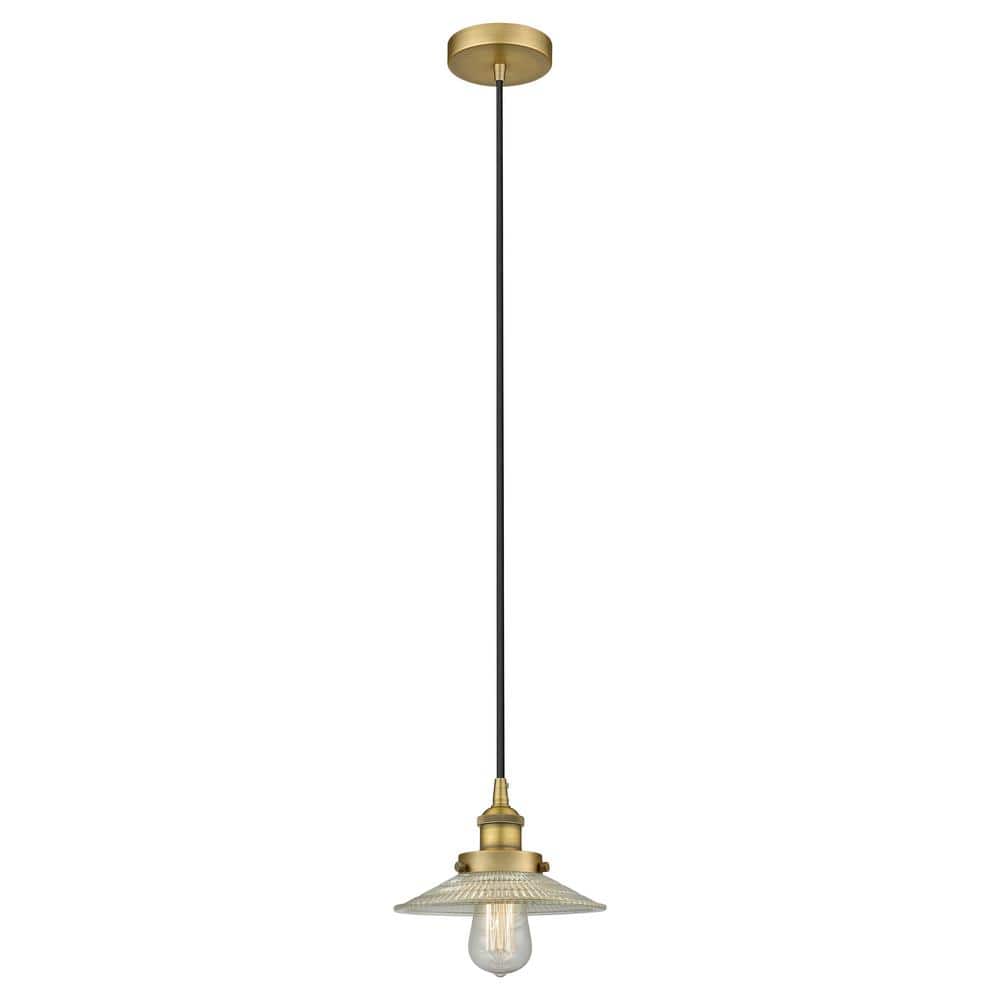 Halophane 60-Watt 1-Light Brushed Brass Standard Mini Pendant Light with Clear Glass Shade, No Bulbs Included price history on PriceWatchPro