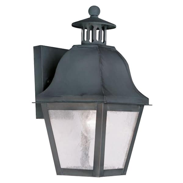 Providence Wall-Mount 1-Light Charcoal Outdoor Incandescent Lantern