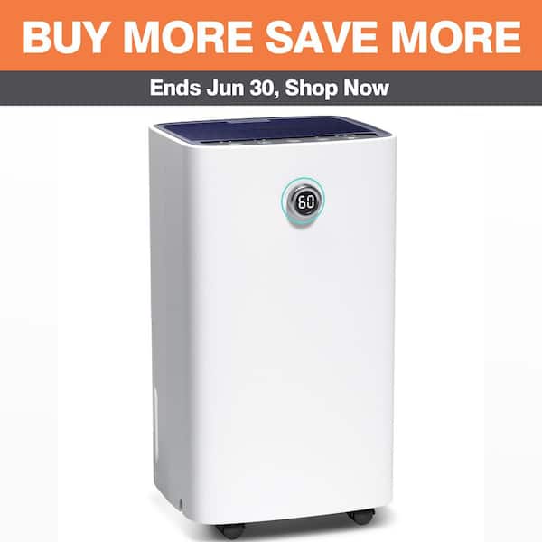 Edendirect 30 pt. 2,500 sq.ft. Dehumidifier for Home in. White, with Bucket, 36 dB Sleep Mode, Quick Cloth Drying, Anion-Air Purify