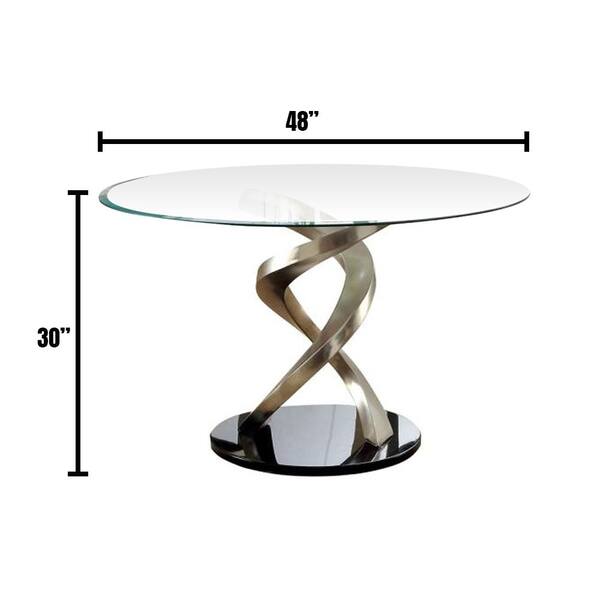William's Home Furnishing Roxo Silver Round Dining Table