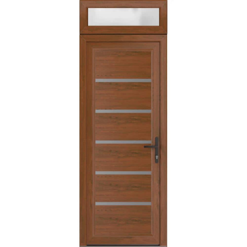 30 in. x 80 in. Left-Hand/Inswing Frosted Glass Walnut Steel Prehung Front Door with Hardware price history on PriceWatchPro