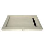 Redi Trench 34 in. x 48 in. Double Threshold Shower Base with Right Drain and Matte Black Trench Grate