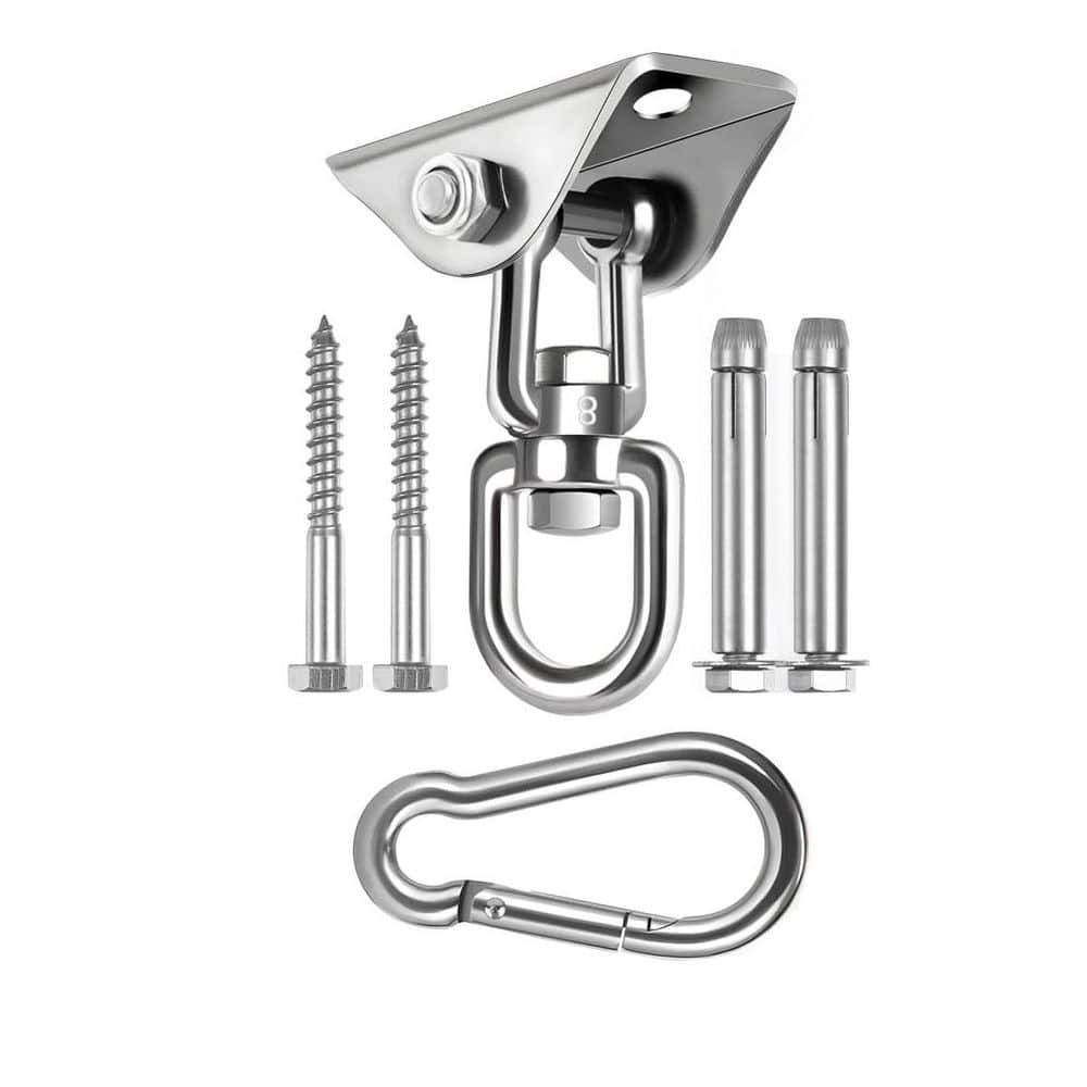 1-Pack Silver 1200 lb. Capacity Hanging Chair Hardware 360°Rotating Hammock Hooks for Hammock Chair Stand Seat Yoga Gym price history on PriceWatchPro