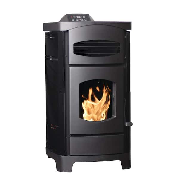 Ashley Hearth Products 2200 sq. ft. EPA Certified Pellet Stove with 46 lb. Hopper and Remote Control in Polished Black Sides
