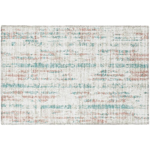 Addison Rugs Rylee Ivory 1 ft. 8 in. x 2 ft. 6 in. Geometric Indoor/Outdoor Area Rug