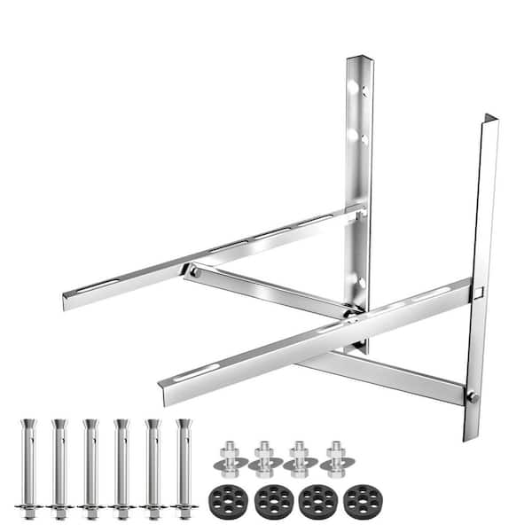 2-Piece Stainless Steel Split Wall Mounting Bracket for 9000-36000 BTU Air Conditioner Included 500lb. in Silver