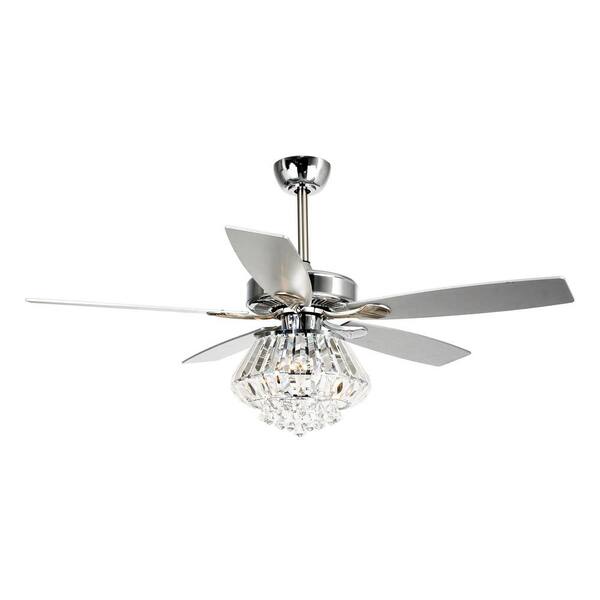 Parrot Uncle Zuniga 52 In Indoor, White Crystal Ceiling Fan