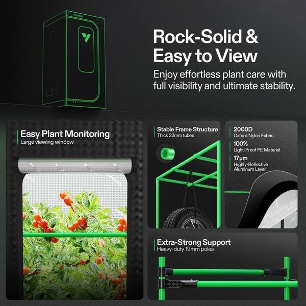 VIVOSUN 3 ft. x 3 ft. GIY Plus Smart Advance Grow Tent with Full