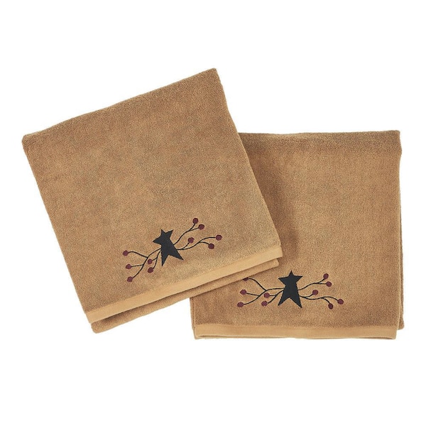 Pip Vinestar Tan Primitive Country Cotton Bath Towel (Set of 2)