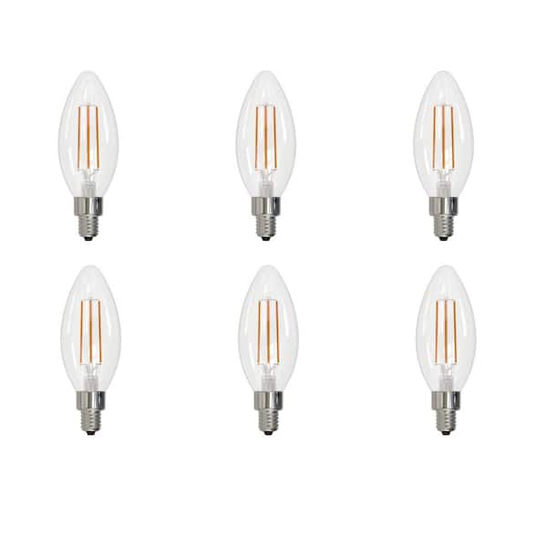 25-Watt Equivalent B11 Dimmable Clear E12 LED Light Bulb in 2700K Warm White (6-Pack)
