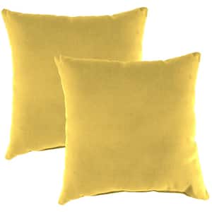 16 in. L x 16 in. W x 4 in. T Outdoor Throw Pillow in Sunray Yellow (2-Pack)