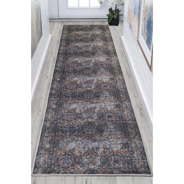 Custom Image Series Oriental Medallion Terra-Multicolor 26 in. W x 336 in. L Stair Runner 60.75 sq. ft.