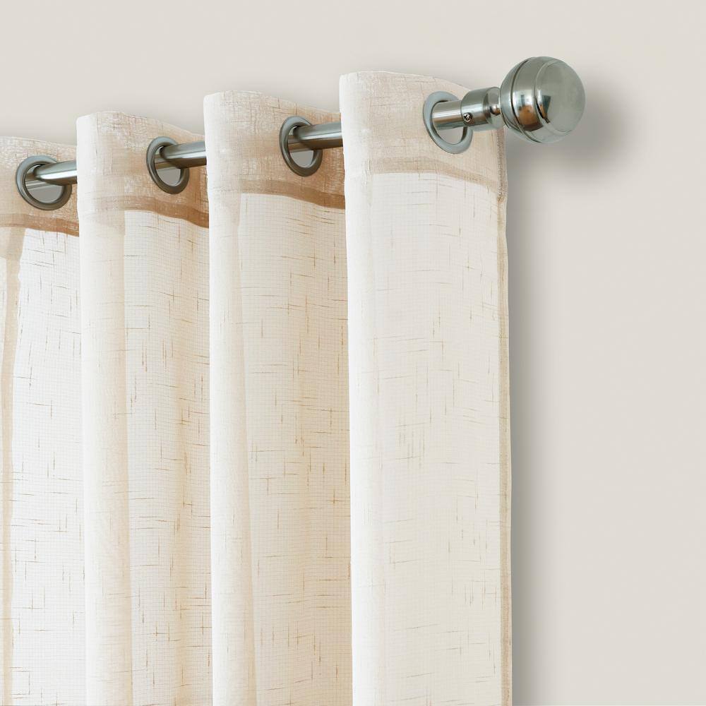 Ivory Extra Wide Sheer Grommet Top Polyester Curtains
