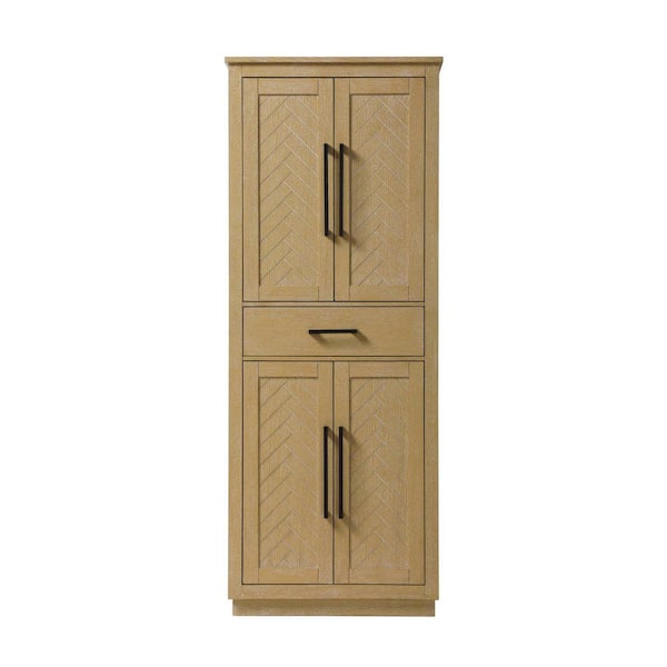 18 in. W x 72 in. D x in. H Beige Freestanding Linen Cabinet
