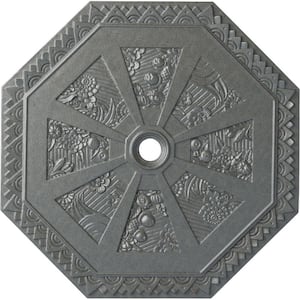 1-1/8 in. x 29-1/8 in. x 29-1/8 in. Polyurethane Spring Octagonal Ceiling Medallion, Platinum