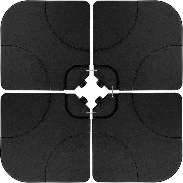 HOTEBIKE 4-Pieces 176 lbs. Patio Umbrella Base Water/Sand Filled Suitable for Cantilever Umbrella with Cross Base in Black
